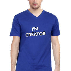I'm Creator Printed Male V Neck T-Shirt