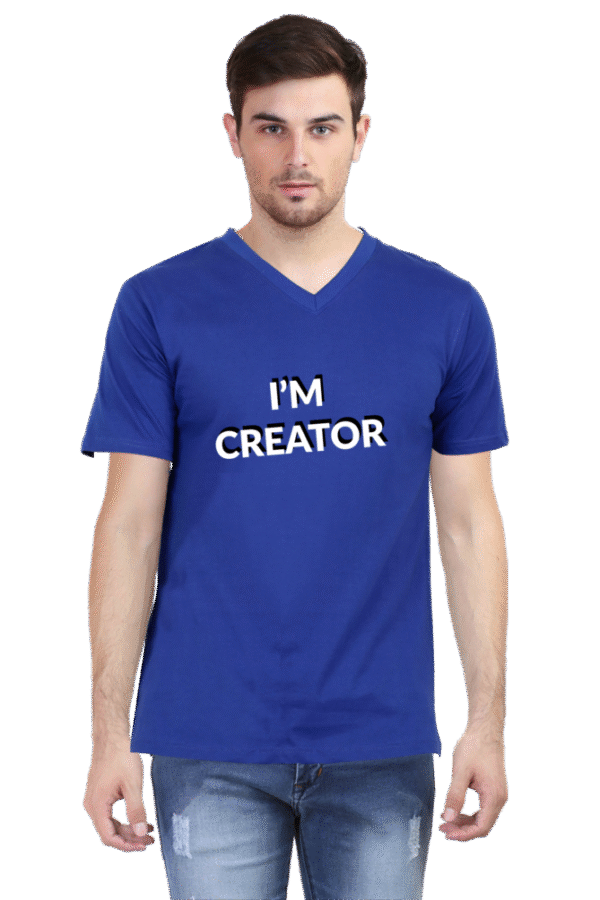 I'm Creator Printed Male V Neck T-Shirt