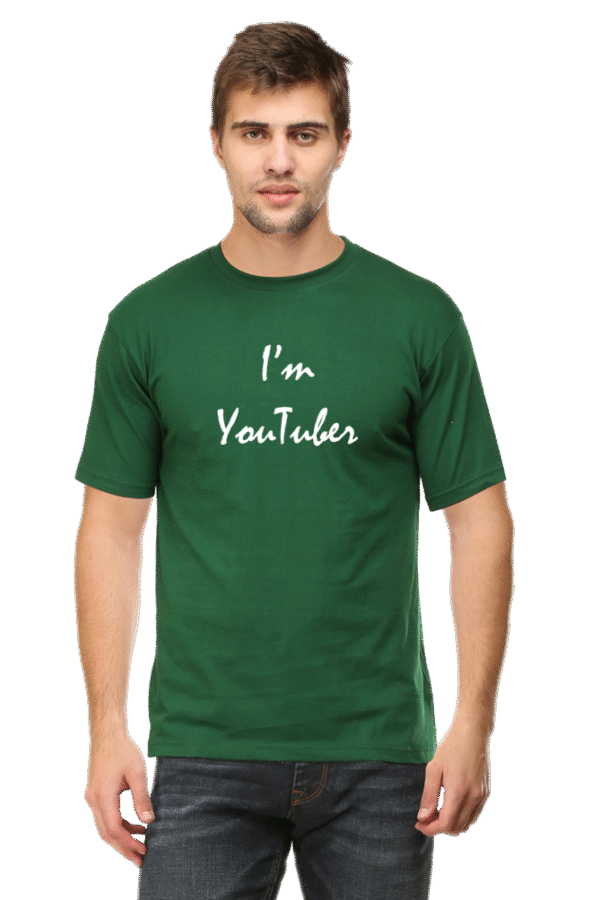 I'm Youtuber Printed Male Classic Crew T-Shirt - Image 8