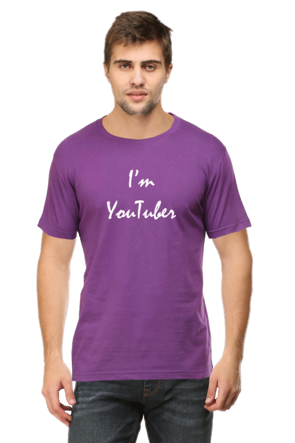 I'm Youtuber Printed Male Classic Crew T-Shirt - Image 5