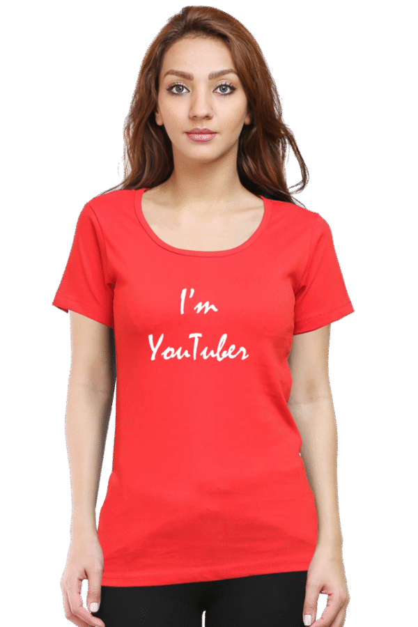 I'm YouTuber Printed Female Classic Crew T-Shirt - Image 4
