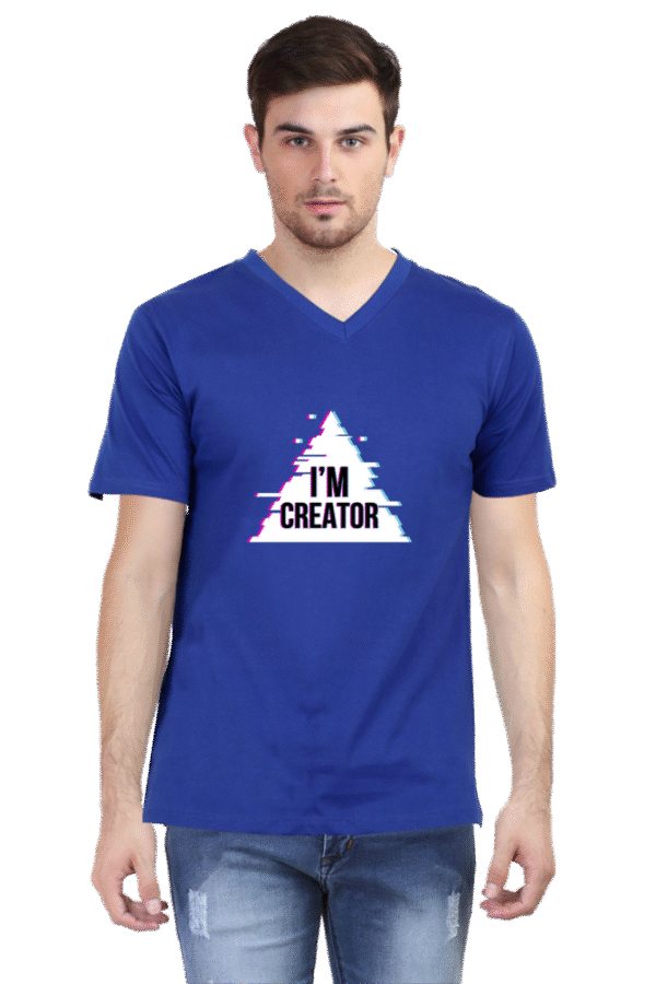 I'm Creator Printed Male V Neck T-Shirt