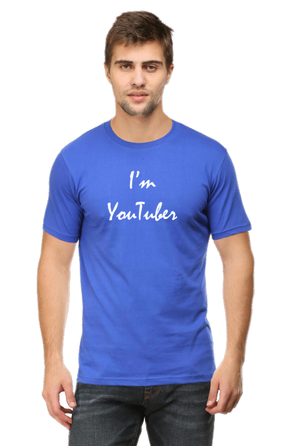I'm Youtuber Printed Male Classic Crew T-Shirt - Image 7