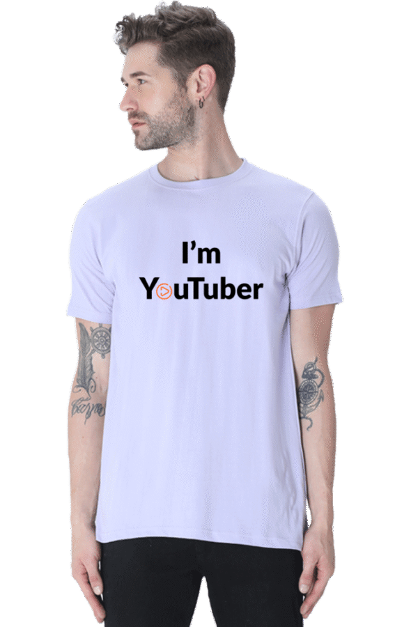 I'm YouTuber Printed Male Classic Crew T-Shirt - Image 6