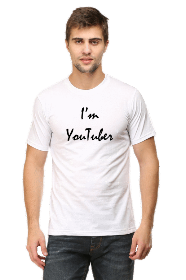 I'm Youtuber Printed Male Classic Crew T-Shirt - Image 10