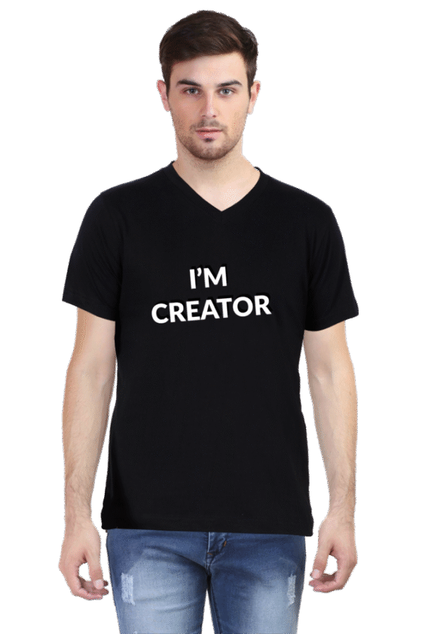 I'm Creator Printed Male V Neck T-Shirt - Image 4