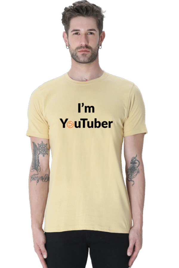 I'm YouTuber Printed Male Classic Crew T-Shirt - Image 5