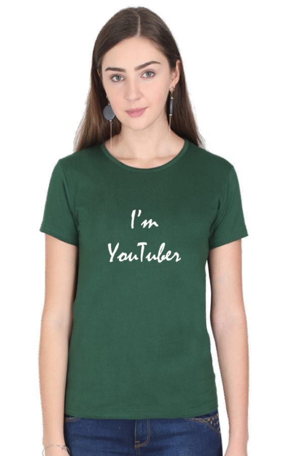 I'm YouTuber Printed Female Classic Crew T-Shirt - Image 6