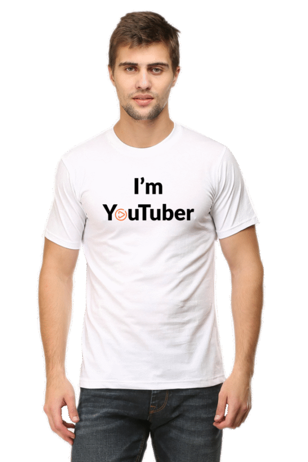 I'm YouTuber Printed Male Classic Crew T-Shirt - Image 11