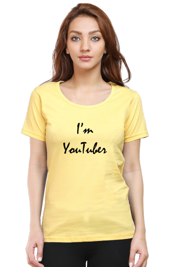 I'm Youtuber Printed Female Classic Crew T-Shirt - Image 10