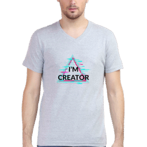 I'm Creator Printed Male V Neck T-Shirt