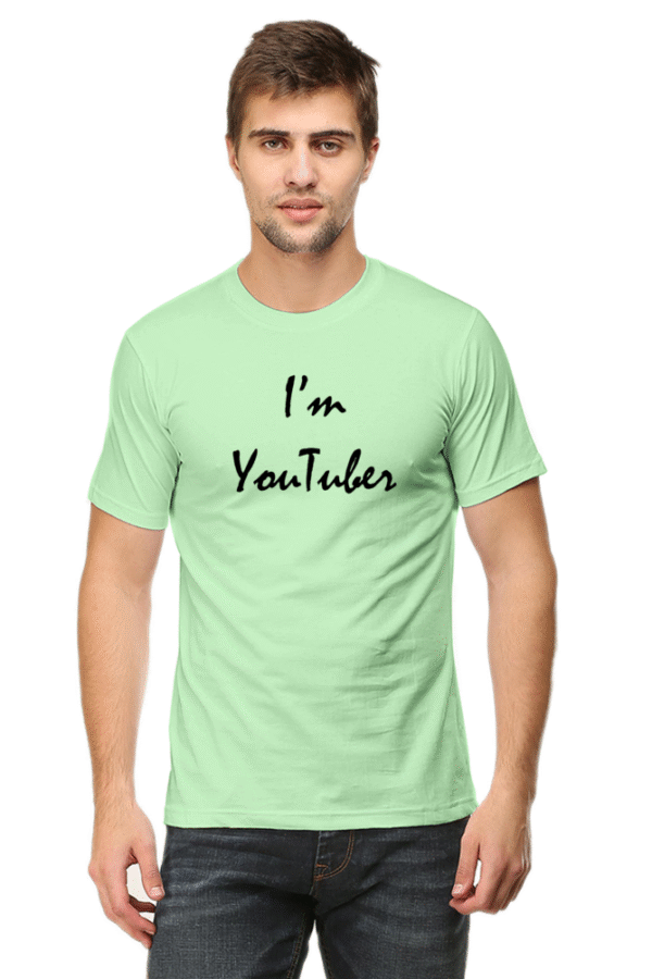 I'm Youtuber Printed Male Classic Crew T-Shirt - Image 2