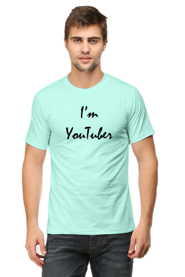 I'm Youtuber Printed Male Classic Crew T-Shirt - Image 3