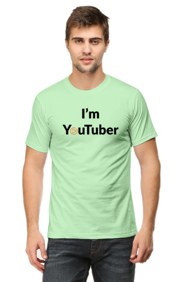 I'm YouTuber Printed Male Classic Crew T-Shirt - Image 2