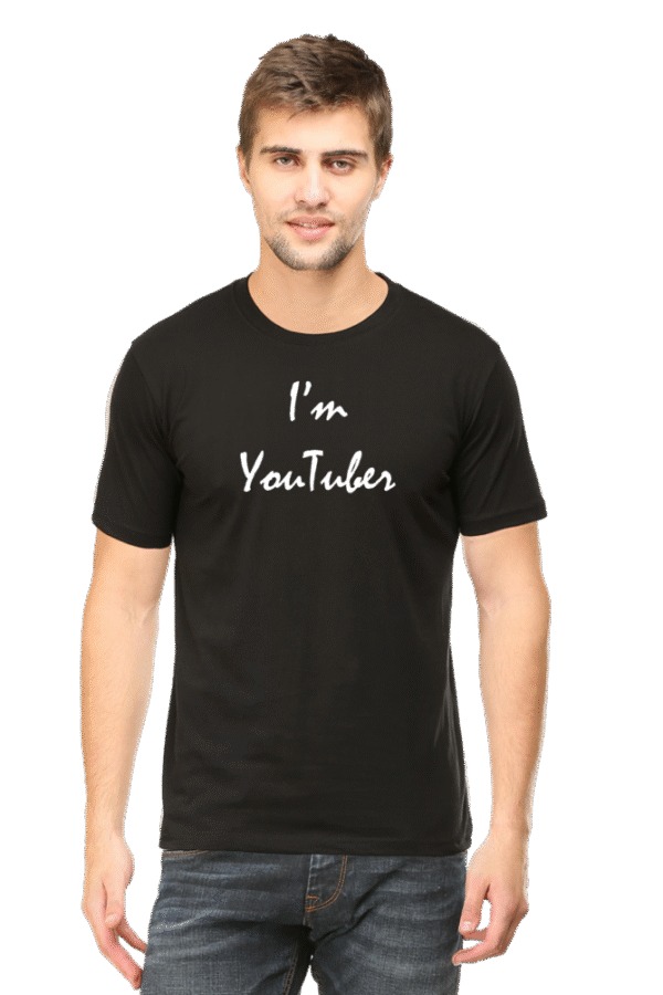 I'm Youtuber Printed Male Classic Crew T-Shirt - Image 11
