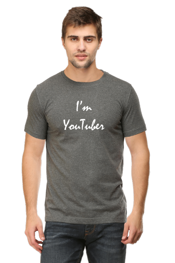 I'm Youtuber Printed Male Classic Crew T-Shirt - Image 9