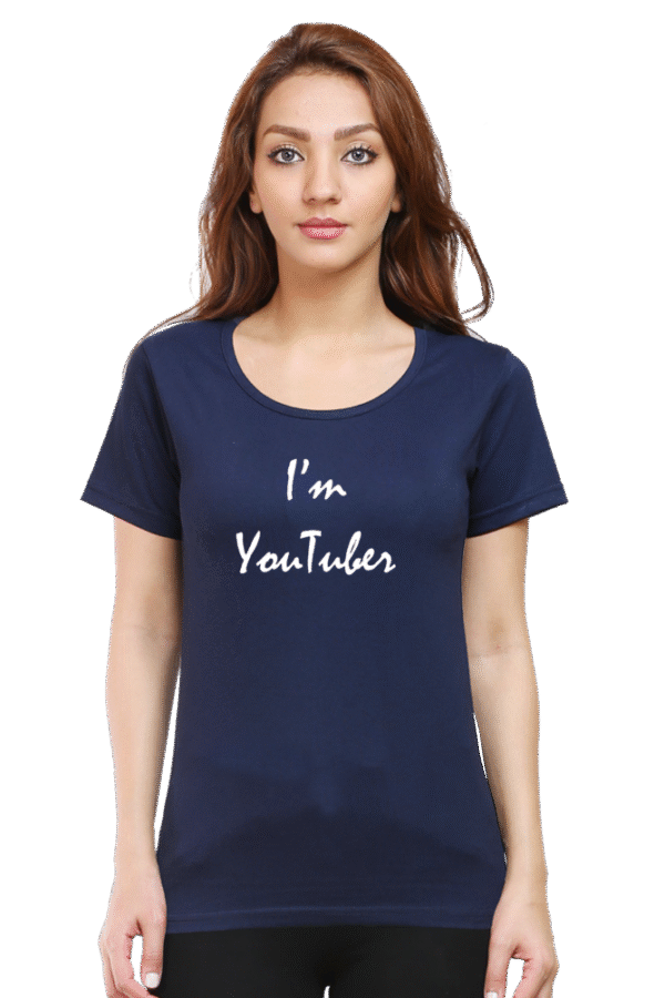 I'm YouTuber Printed Female Classic Crew T-Shirt - Image 8