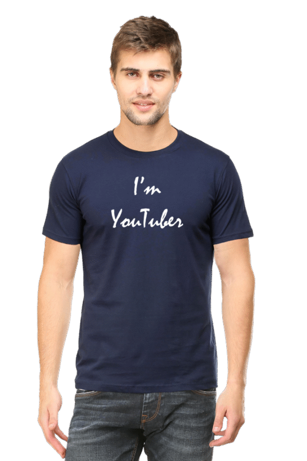 I'm Youtuber Printed Male Classic Crew T-Shirt - Image 10