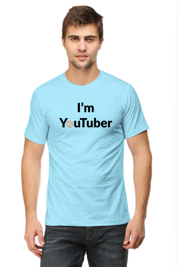 I'm YouTuber Printed Male Classic Crew T-Shirt - Image 3