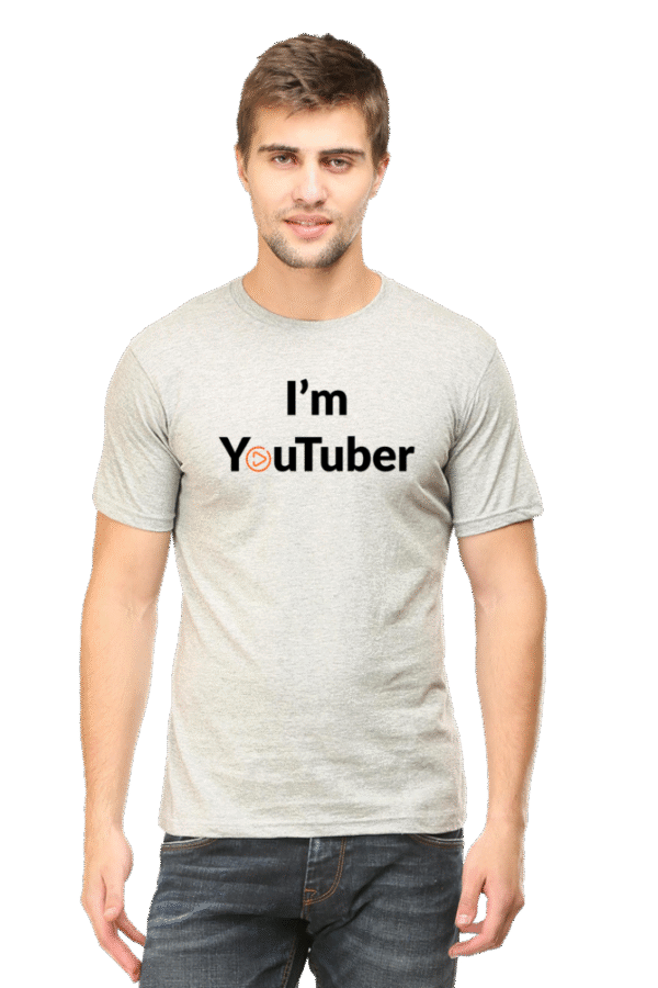 I'm YouTuber Printed Male Classic Crew T-Shirt - Image 10