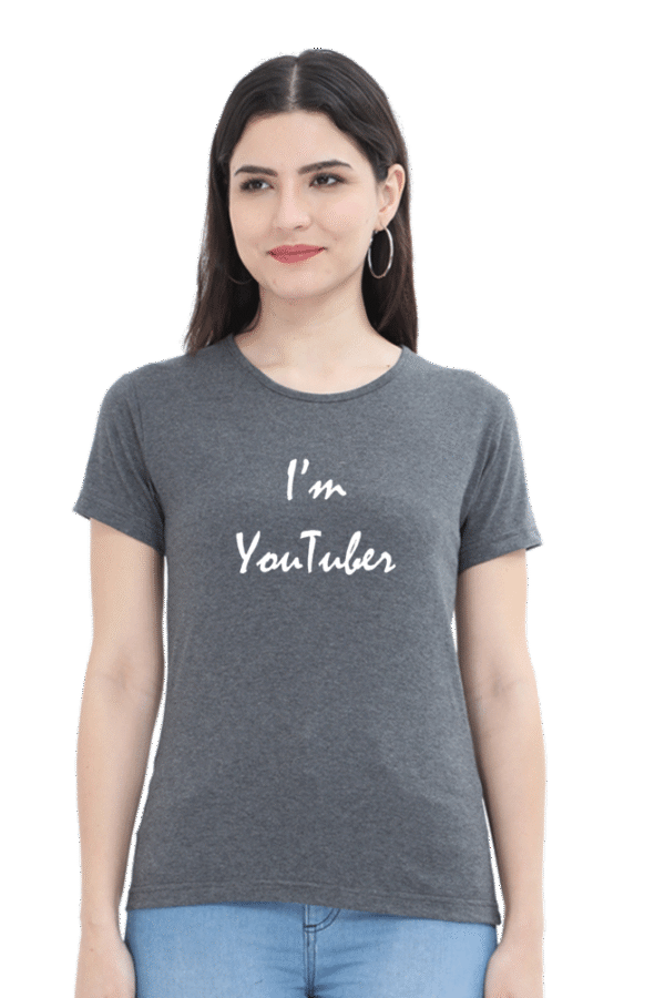 I'm YouTuber Printed Female Classic Crew T-Shirt - Image 7