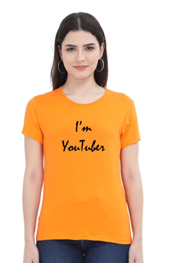 I'm Youtuber Printed Female Classic Crew T-Shirt - Image 6