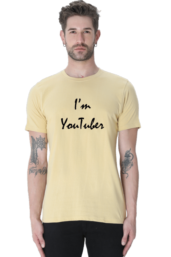 I'm Youtuber Printed Male Classic Crew T-Shirt - Image 4