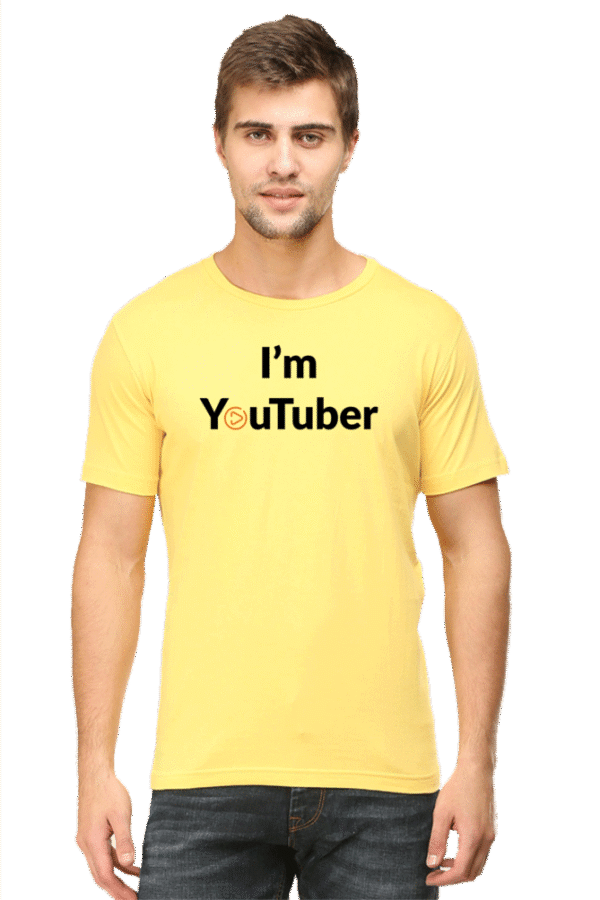 I'm YouTuber Printed Male Classic Crew T-Shirt - Image 9
