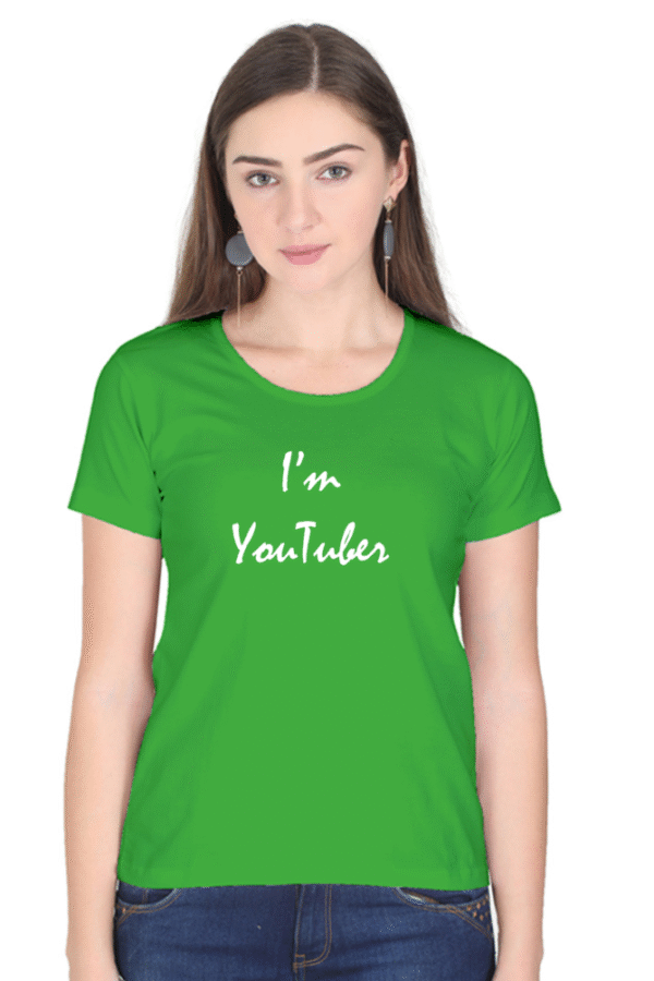 I'm YouTuber Printed Female Classic Crew T-Shirt - Image 2