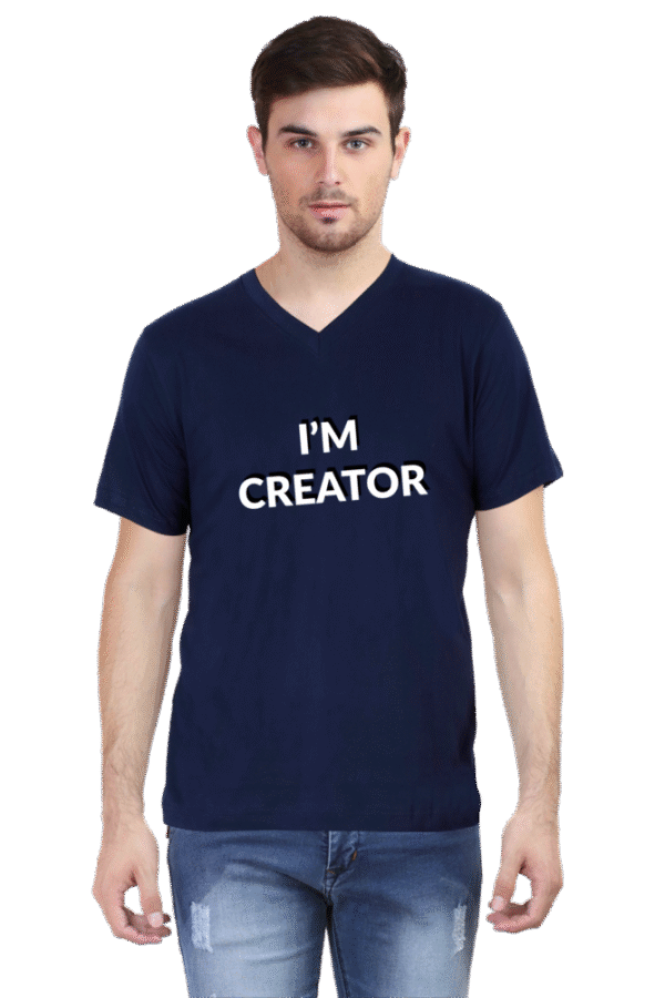 I'm Creator Printed Male V Neck T-Shirt - Image 3