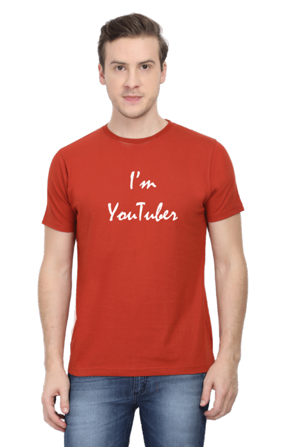 I'm Youtuber Printed Male Classic Crew T-Shirt - Image 2