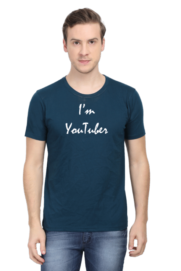 I'm Youtuber Printed Male Classic Crew T-Shirt - Image 3