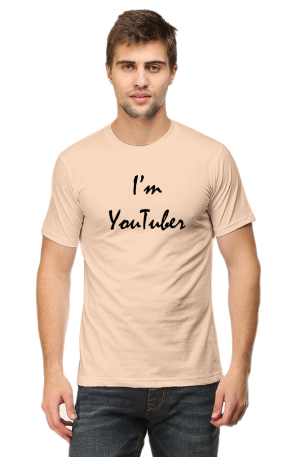 I'm Youtuber Printed Male Classic Crew T-Shirt - Image 6