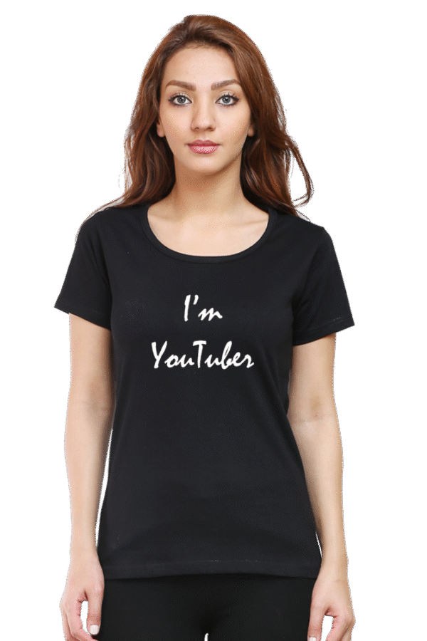 I'm YouTuber Printed Female Classic Crew T-Shirt - Image 9