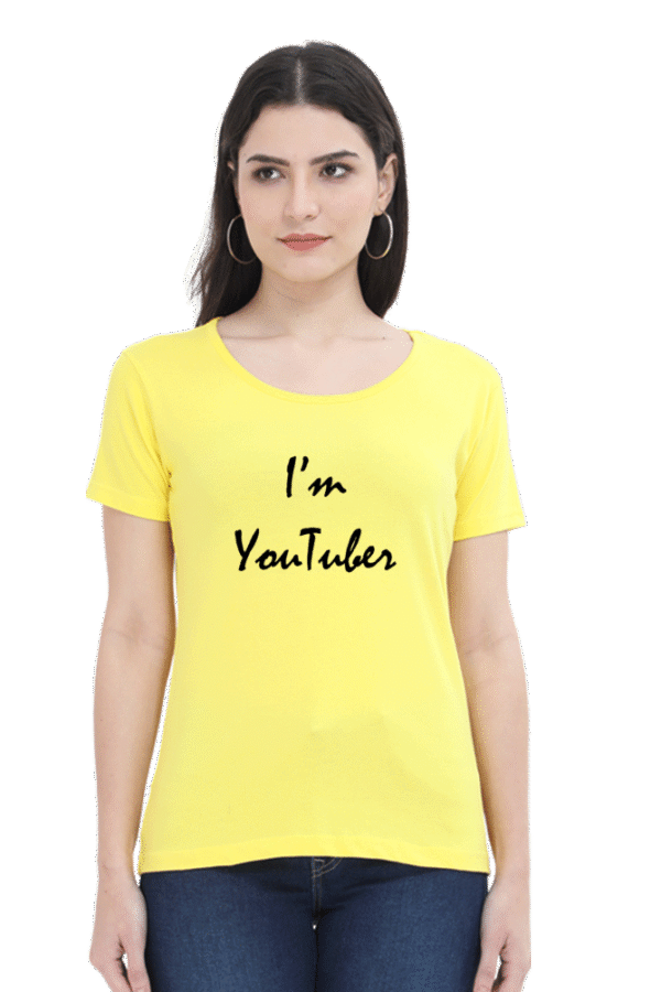I'm Youtuber Printed Female Classic Crew T-Shirt - Image 8