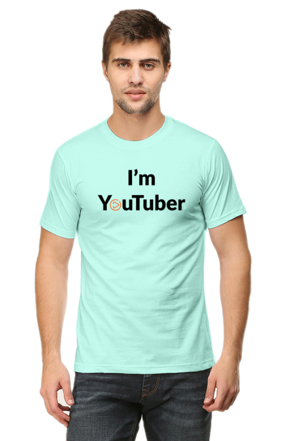 I'm YouTuber Printed Male Classic Crew T-Shirt - Image 4