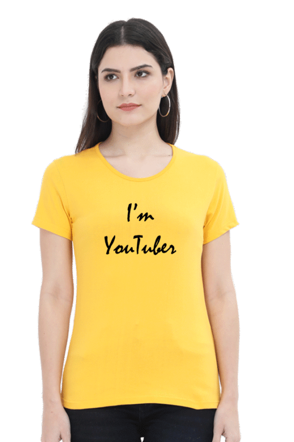 I'm Youtuber Printed Female Classic Crew T-Shirt - Image 5