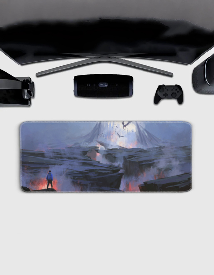 Gaming Mouse Pad | 3MM Thick Extended Desk Mat with Stitched Edges & Strong Grip